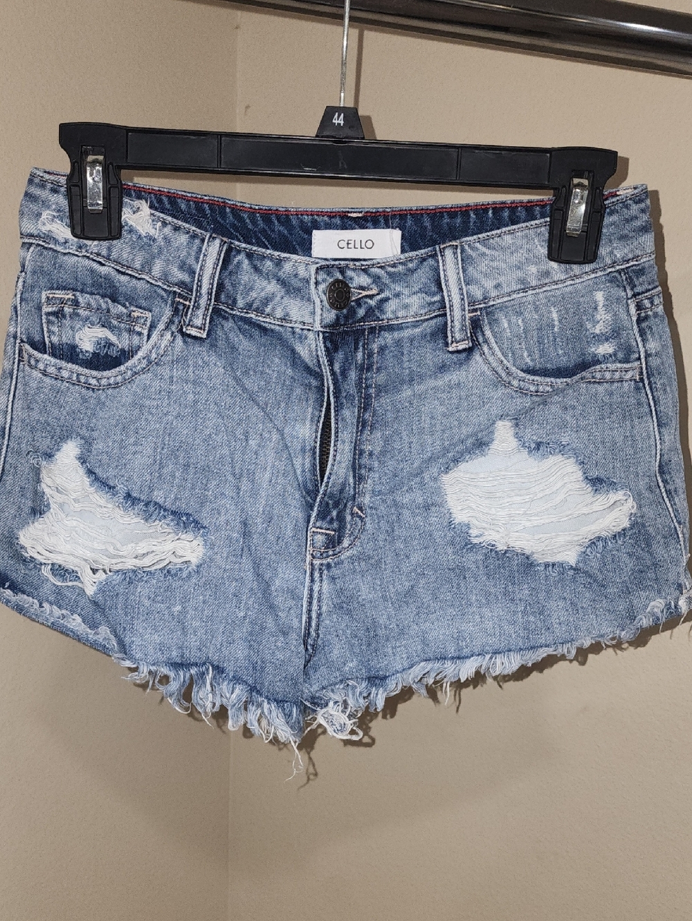 CELLO Light Blue Distressed Denim Shorts